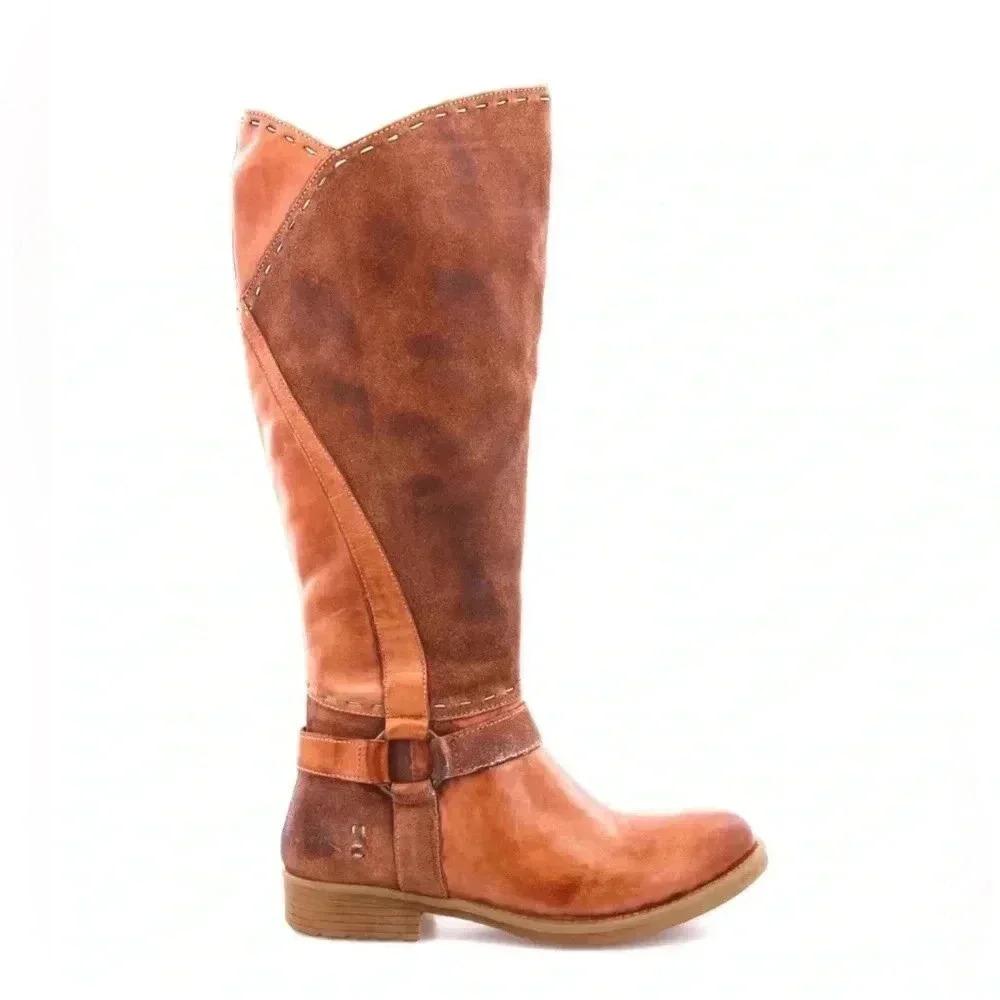 Roan Brown Leather Heeled Boots